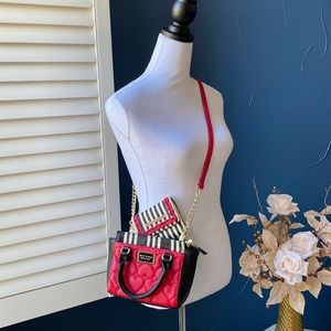 betsey johnson red heart purse